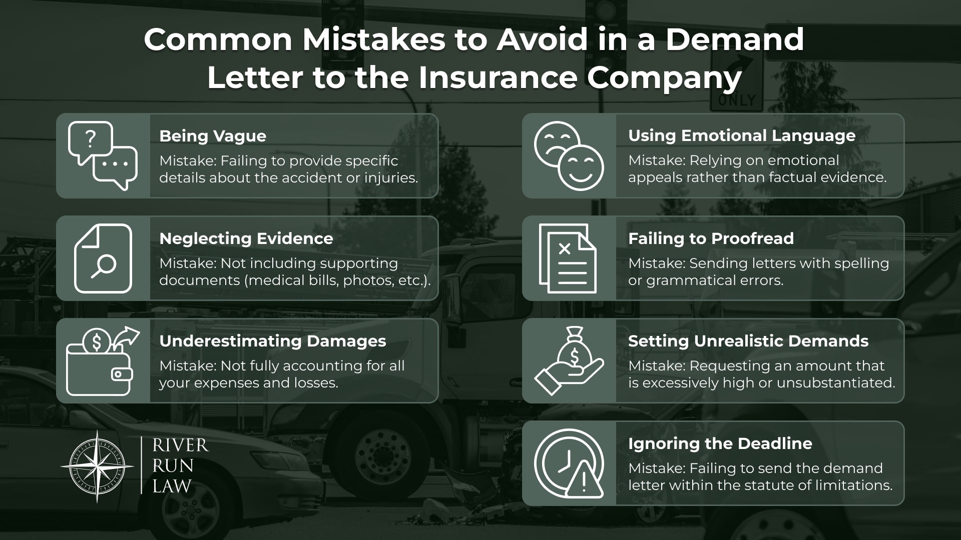 mistakes to avoid in a demand letter to the insurance company
